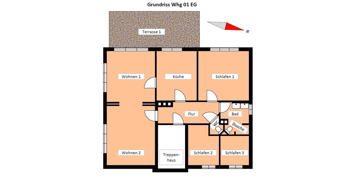 Erdgeschoßwohnung Twistringen - 4 Zimmer, 108 m&sup2;, 950&euro; | Angebot:26301959