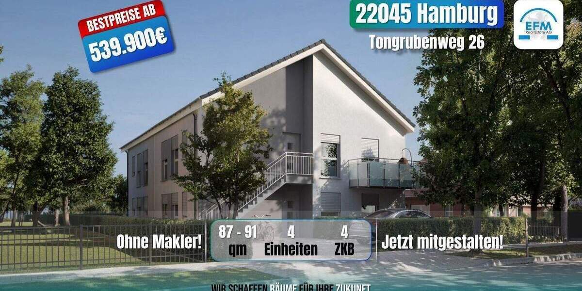 Etagenwohnung Hamburg Tonndorf - 4 Zimmer, 539.900&euro; | Angebot:26695800