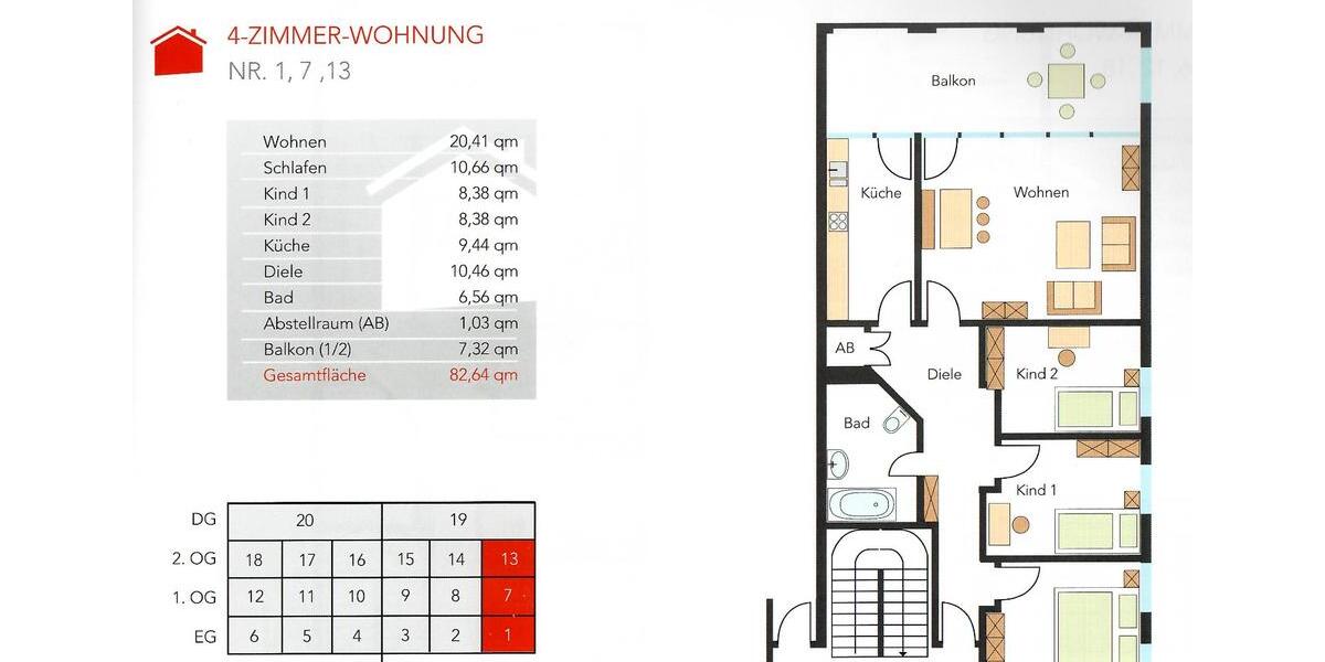 Etagenwohnung Magdeburg Brückfeld - 4 Zimmer, 83 m&sup2;, 166.000&euro; | Angebot:26374809