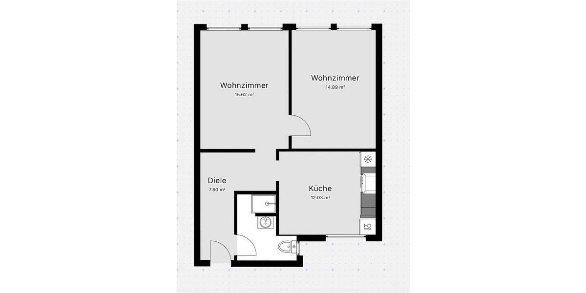 Etagenwohnung Bad Hersfeld - 2 Zimmer, 53 m&sup2;, 800&euro; | Angebot:26660262