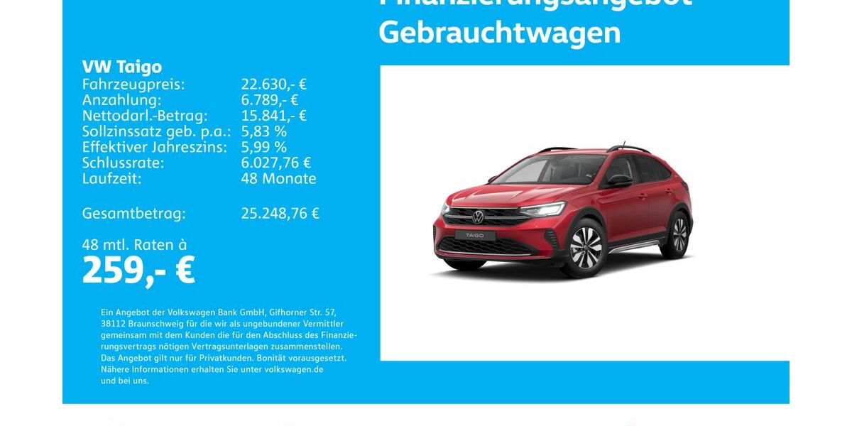 VW Taigo 6.015 km 22.230 &euro; Stuttgart-Wangen 70188