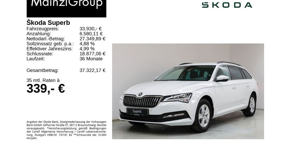 Skoda Superb 7.256 km 32.490 &euro; Feldkirchen/Westerham 83620