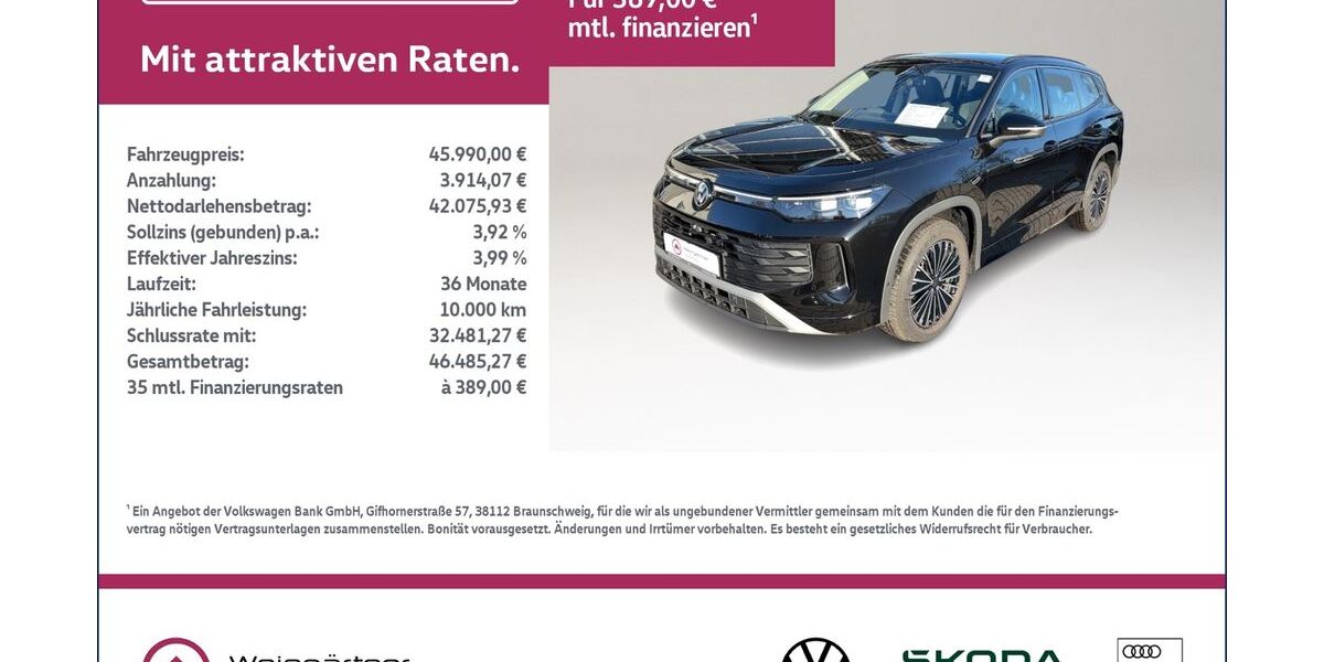 VW Tayron 25.750 km 45.990 &euro; Miesbach 83714