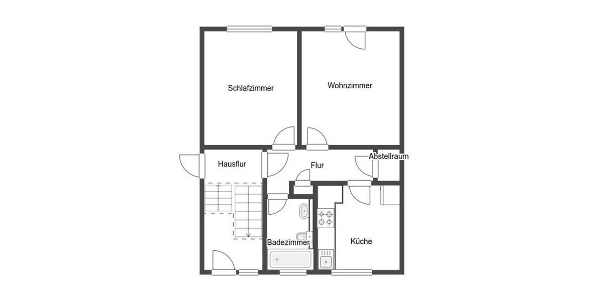 Etagenwohnung Rheinberg Ossenberg - 2 Zimmer, 60 m&sup2;, 139.000&euro; | Angebot:26392568