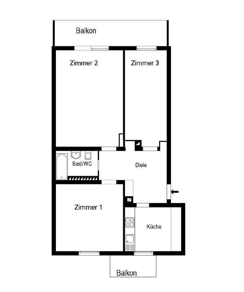 Wohnung zum Mieten in Heilbronn 460 € 16.05 m²