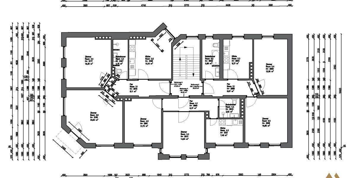 Etagenwohnung Wilhelmshaven Bant - 2 Zimmer, 53 m&sup2;, 350&euro; | Angebot:26840631