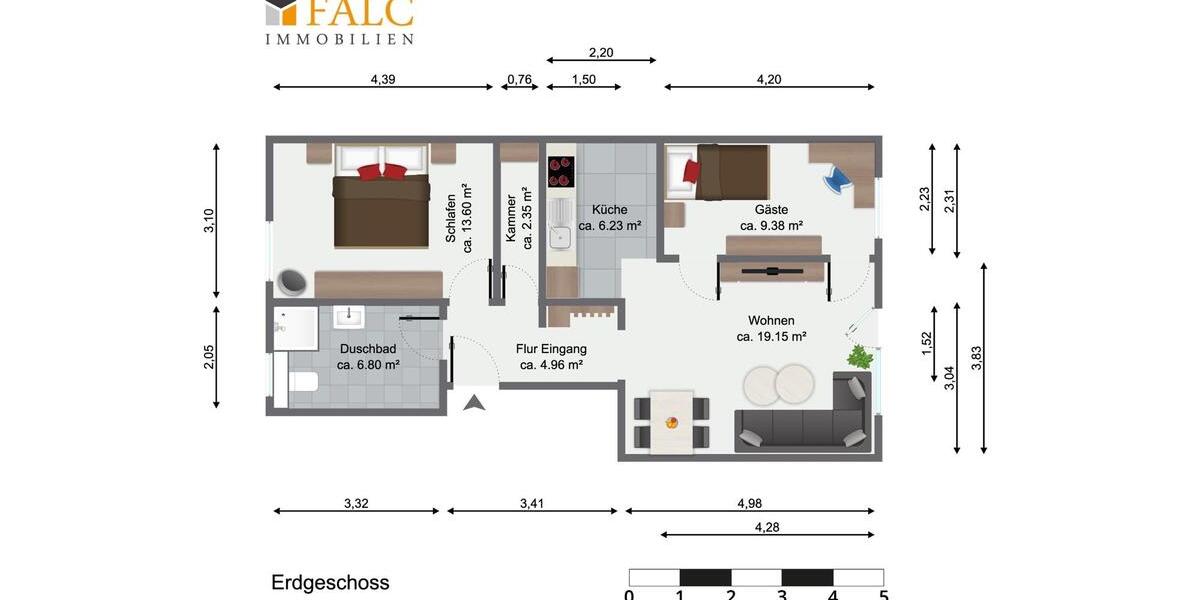 Etagenwohnung Admannshagen-Bargeshagen Bargeshagen - 3 Zimmer, 62 m&sup2;, 806&euro; | Angebot:24673884