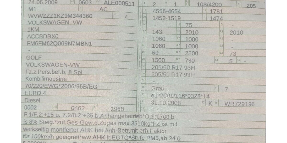 VW Golf 291.153 km 1.200 &euro; Wedemark 30900