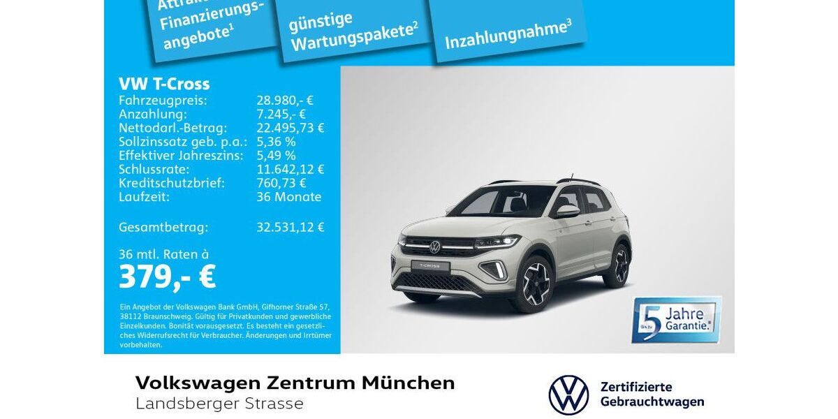 VW T-Cross 6.435 km 28.980 &euro; München 80687