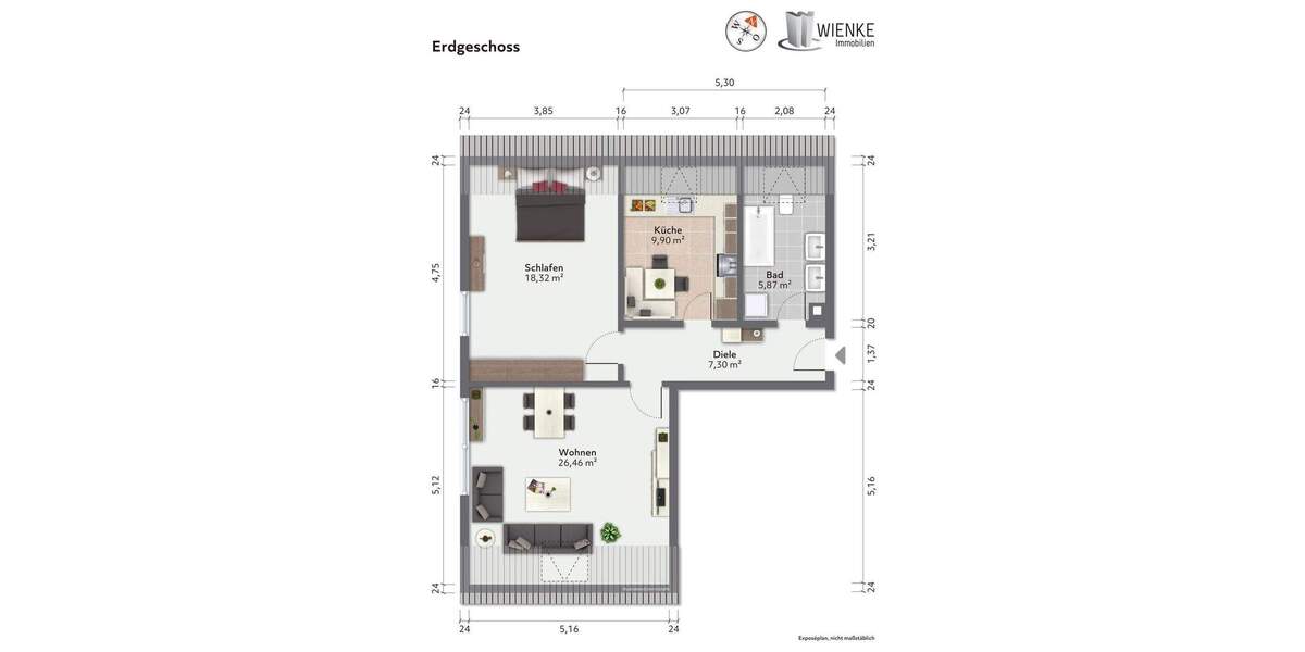 Mietwohnung in Albbruck inkl. Garage, neue Einbauküche, Dachgeschoss 2 zimmer