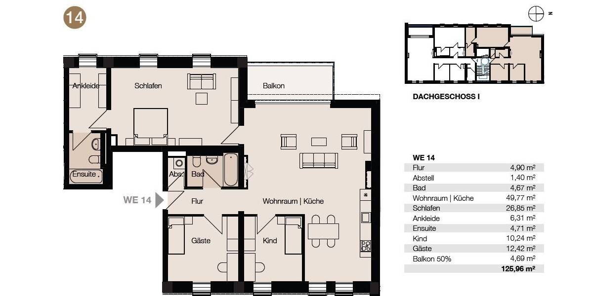 Etagenwohnung Leipzig Volkmarsdorf - 4 Zimmer, 126 m&sup2;, 669.270&euro; | Angebot:26685505