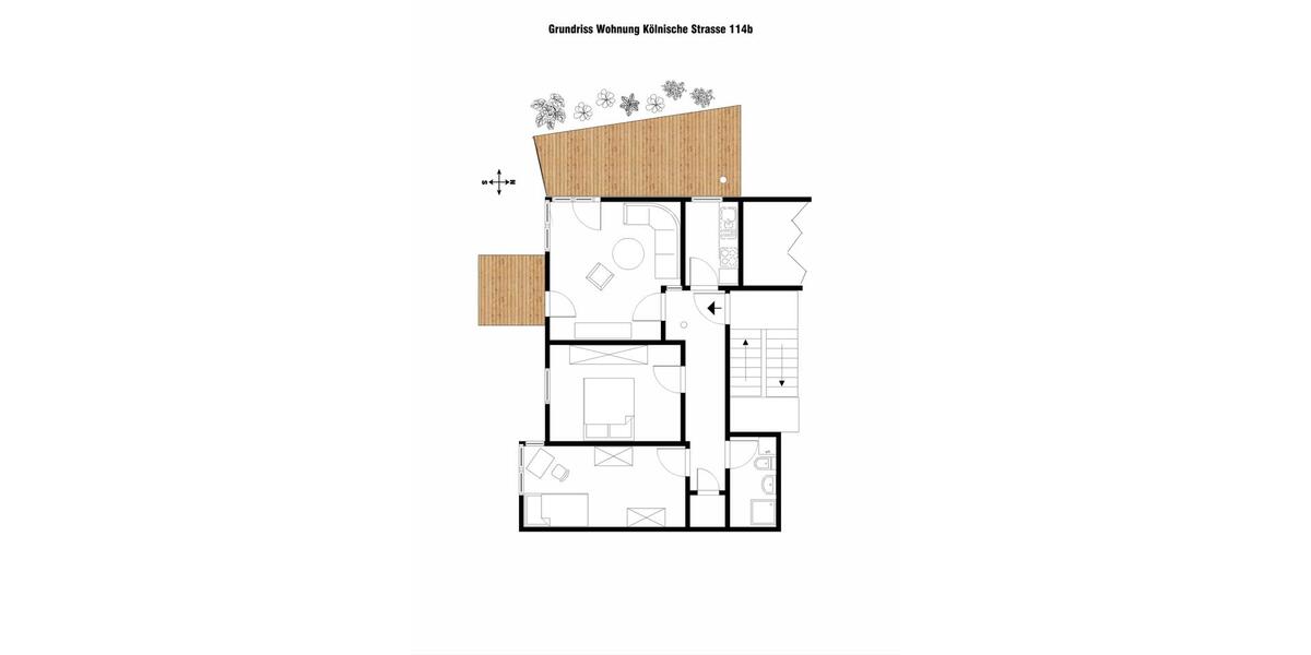 Terrassenwohnung Kassel Vorderer Westen - 3 Zimmer, 72 m&sup2;, 320.000&euro; | Angebot:27141747