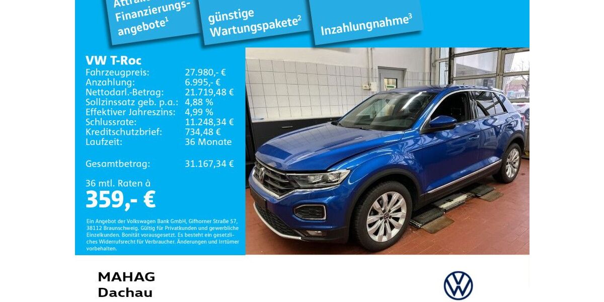 VW T-Roc 21.502 km 27.980 &euro; Dachau 85221