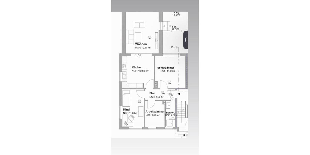Etagenwohnung Hamm Bockum - 4 Zimmer, 80 m&sup2;, 950&euro; | Angebot:24652195