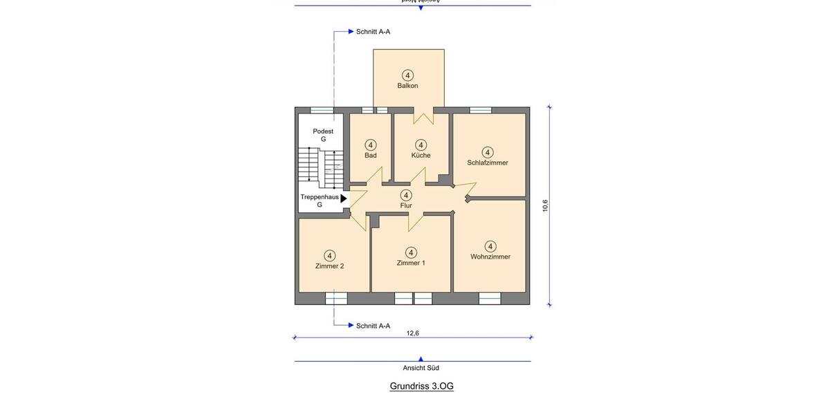 Etagenwohnung Singen (Hohentwiel) - 4 Zimmer, 100 m&sup2;, 285.000&euro; | Angebot:27091359