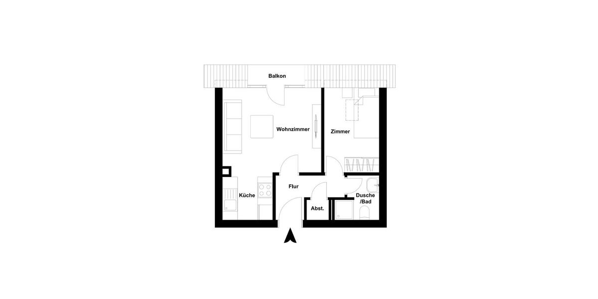 Dachgeschoßwohnung Stapelfeld - 1.5 Zimmer, 42 m&sup2;, 198.000&euro; | Angebot:26805585