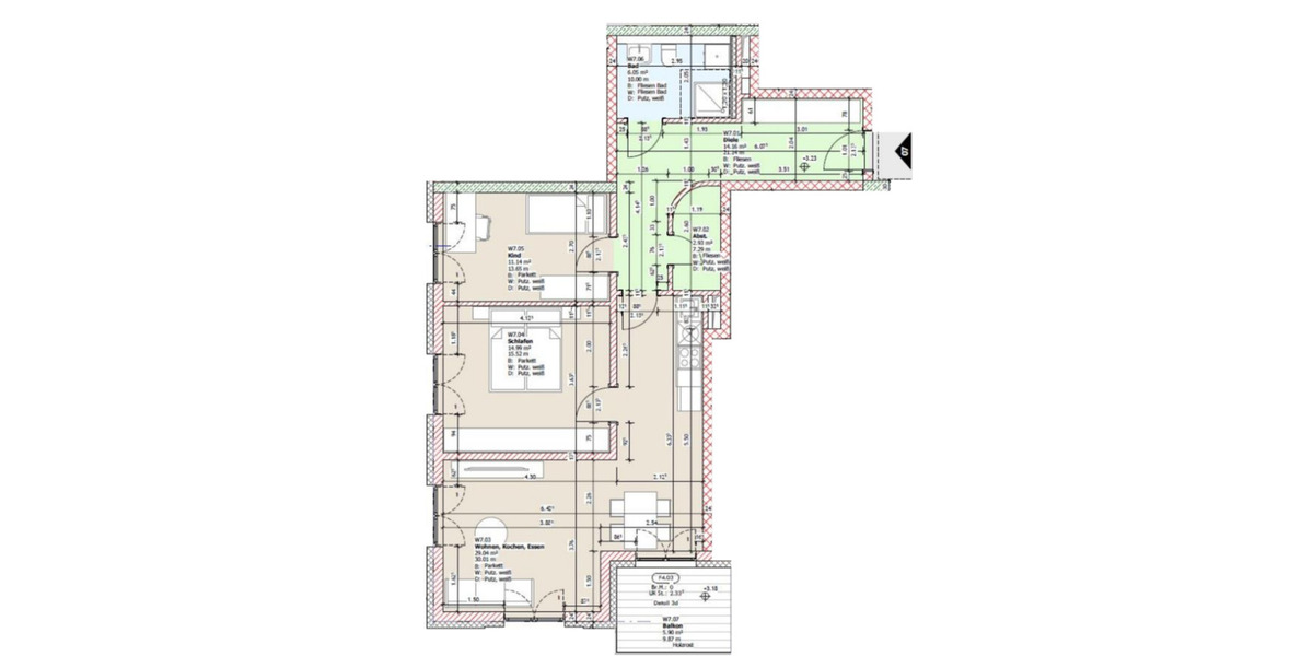 Etagenwohnung Simbach am Inn - 3 Zimmer, 81 m&sup2;, 861&euro; | Angebot:25321875