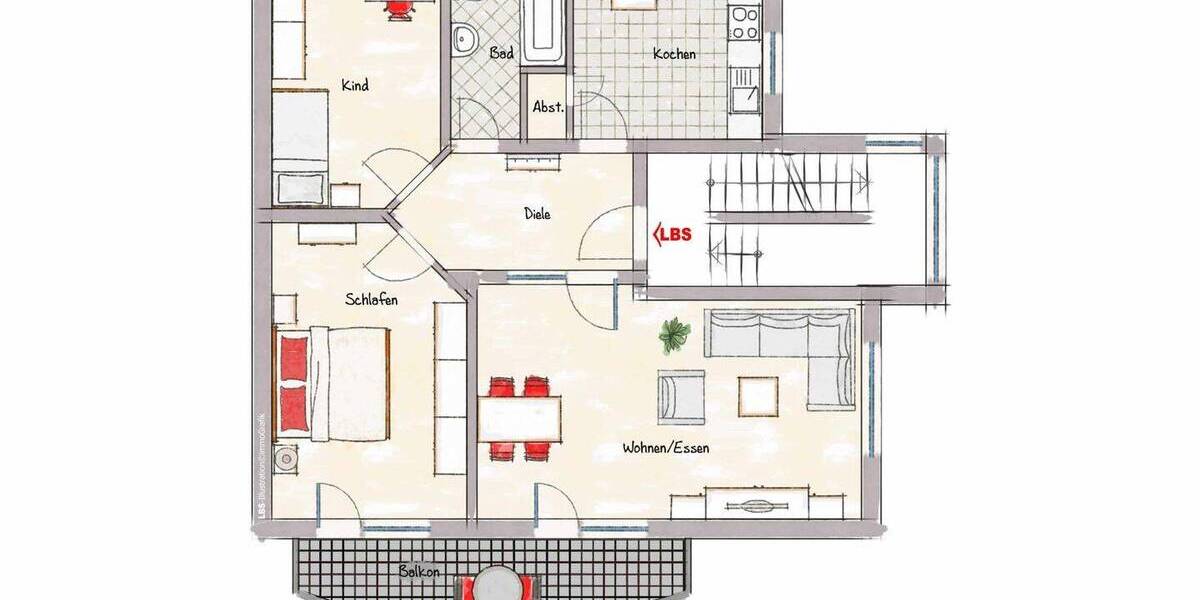 Etagenwohnung Leopoldshöhe Schuckenbaum - 3 Zimmer, 78 m&sup2;, 239.000&euro; | Angebot:26105502