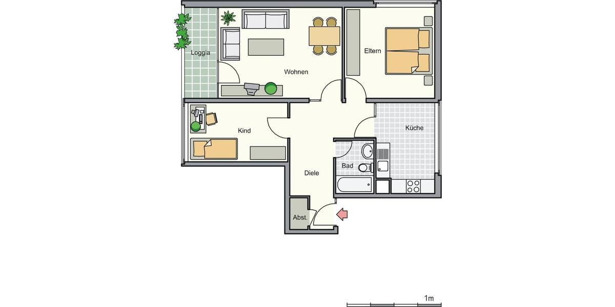 Etagenwohnung Kreuztal - 3 Zimmer, 74 m&sup2;, 417&euro; | Angebot:26536513