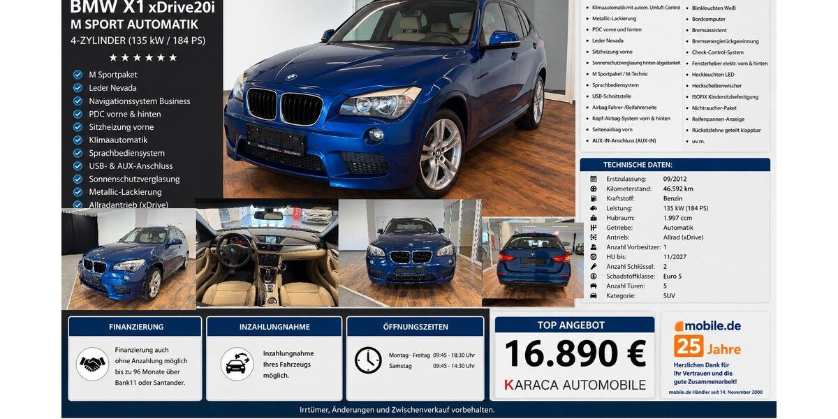 BMW X1 46.592 km 16.890 &euro; Singen 78224