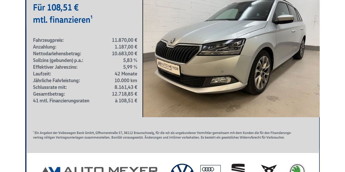 Skoda Fabia 121.289 km 11.870 &euro; Ochsenfurt 97199