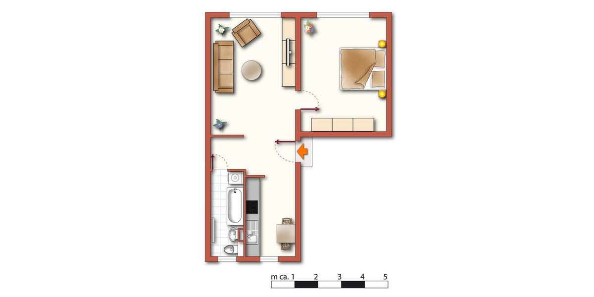 Etagenwohnung Wurzen - 2 Zimmer, 46 m&sup2;, 295&euro; | Angebot:26493227