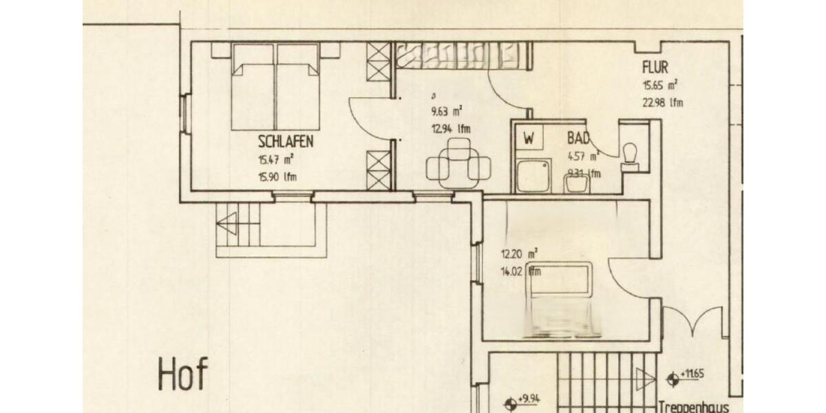Dachgeschoßwohnung Halle (Saale) Am Wasserturm/Thaerviertel - 2 Zimmer, 58 m&sup2;, 420&euro; | Angebot:26398608