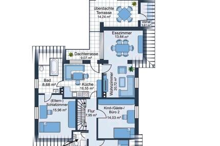 Geräumige 4-Zimmer-Wohnung mit großer Dachterrasse