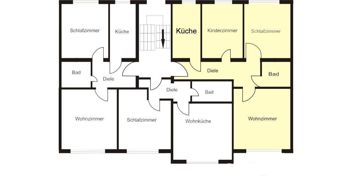 Etagenwohnung Dortmund Mitte - 3 Zimmer, 64 m&sup2;, 612&euro; | Angebot:26796901