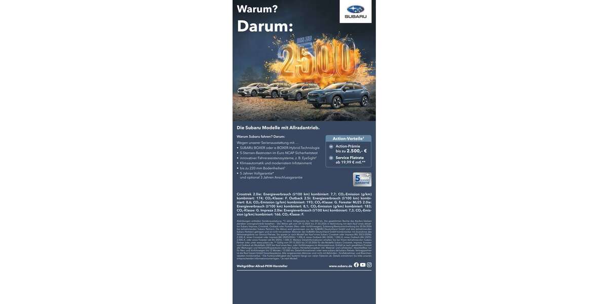 Subaru Forester 1.500 km 48.490 &euro; Elzach 79215