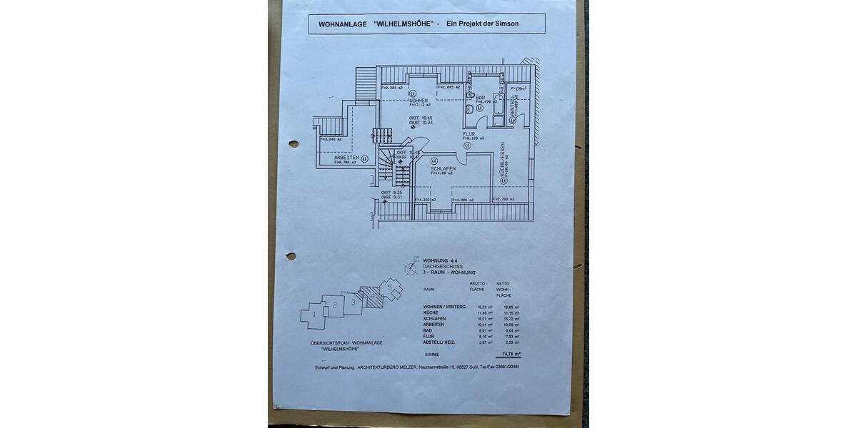 Dachgeschoßwohnung Suhl Aue 1 - 2.5 Zimmer, 75 m&sup2;, 95.625&euro; | Angebot:25602696