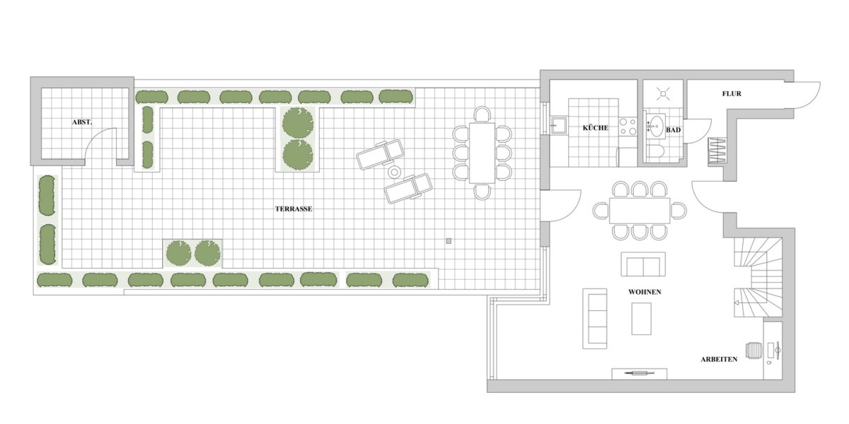 Urbaner Wohntraum: Luxuriöse Maisonette-Wohnung mit Einbauküche, großer Terrasse & Stellplätzen 3 zimmer