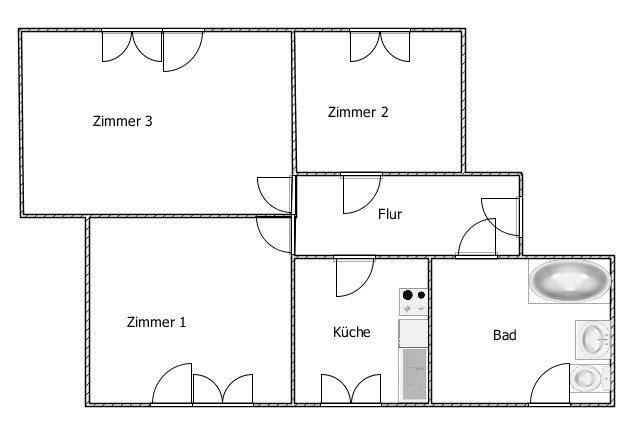 Etagenwohnung Borna - 3 Zimmer, 68 m&sup2;, 450&euro; | Angebot:26339651