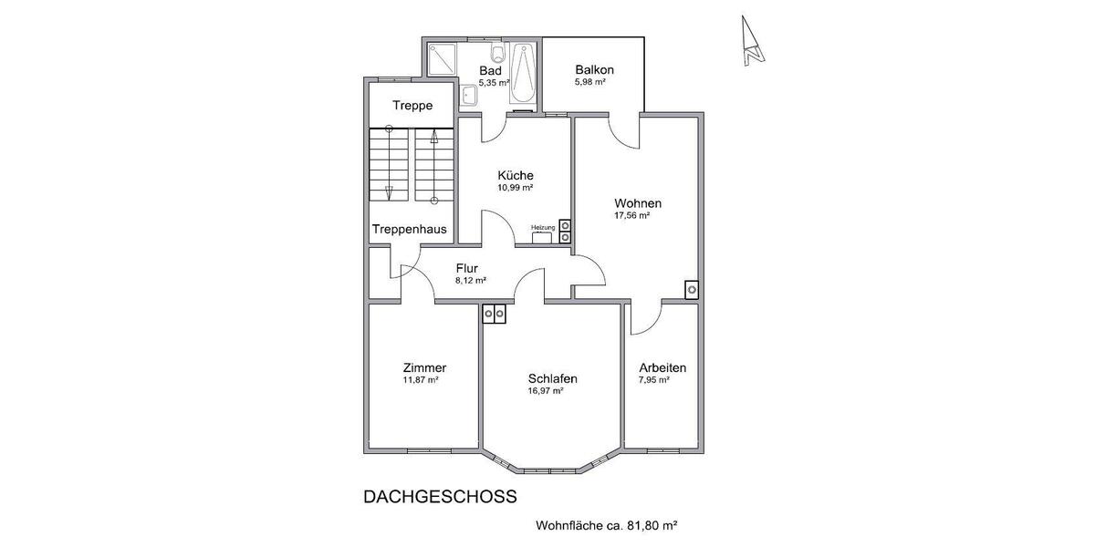 Dachgeschoßwohnung Arnstadt - 4 Zimmer, 82 m&sup2;, 656&euro; | Angebot:26413445