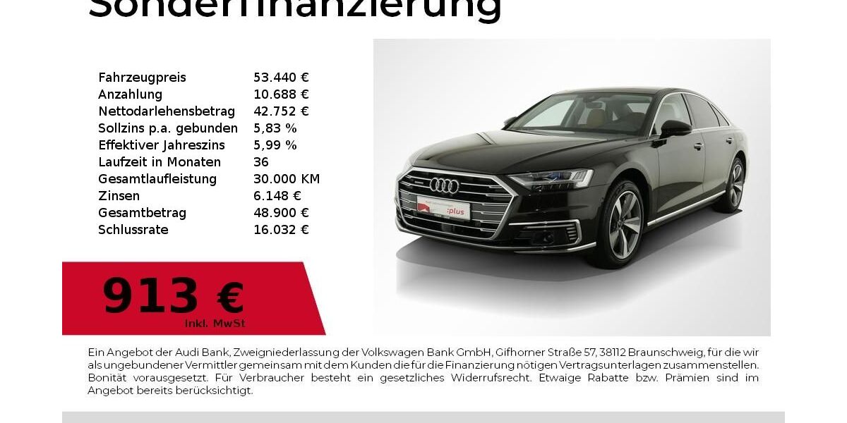 Audi A8 39.999 km 53.440 &euro; Nürnberg 90441