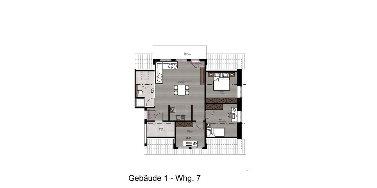 Dachgeschoßwohnung Oeversee - 4 Zimmer, 81 m&sup2;, 1.225&euro; | Angebot:25792853