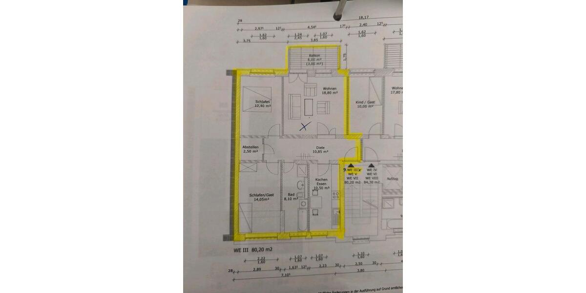 Etagenwohnung Erfurt Johannesvorstadt - 3 Zimmer, 80 m&sup2;, 950&euro; | Angebot:26393455