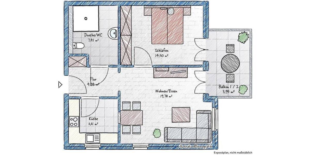 Etagenwohnung Waldshut-Tiengen Tiengen - 2 Zimmer, 55 m&sup2;, 199.000&euro; | Angebot:26276906