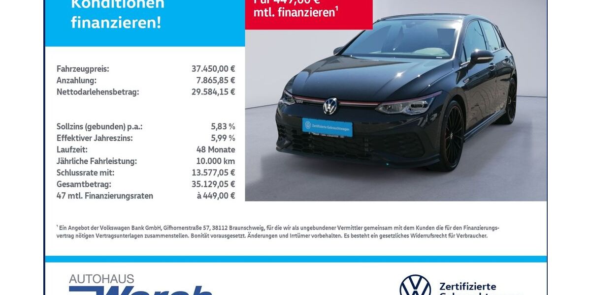VW Golf 8.815 km 37.449 &euro; Südharz 06536