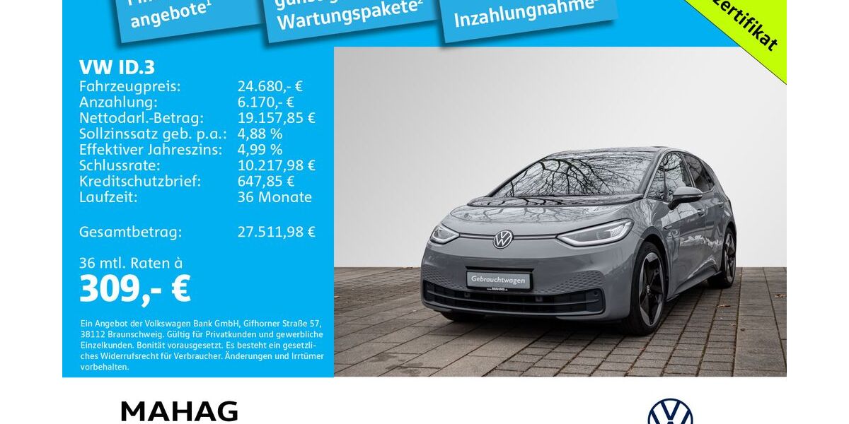 VW ID.3 38.561 km 24.680 &euro; Ottobrunn 85521