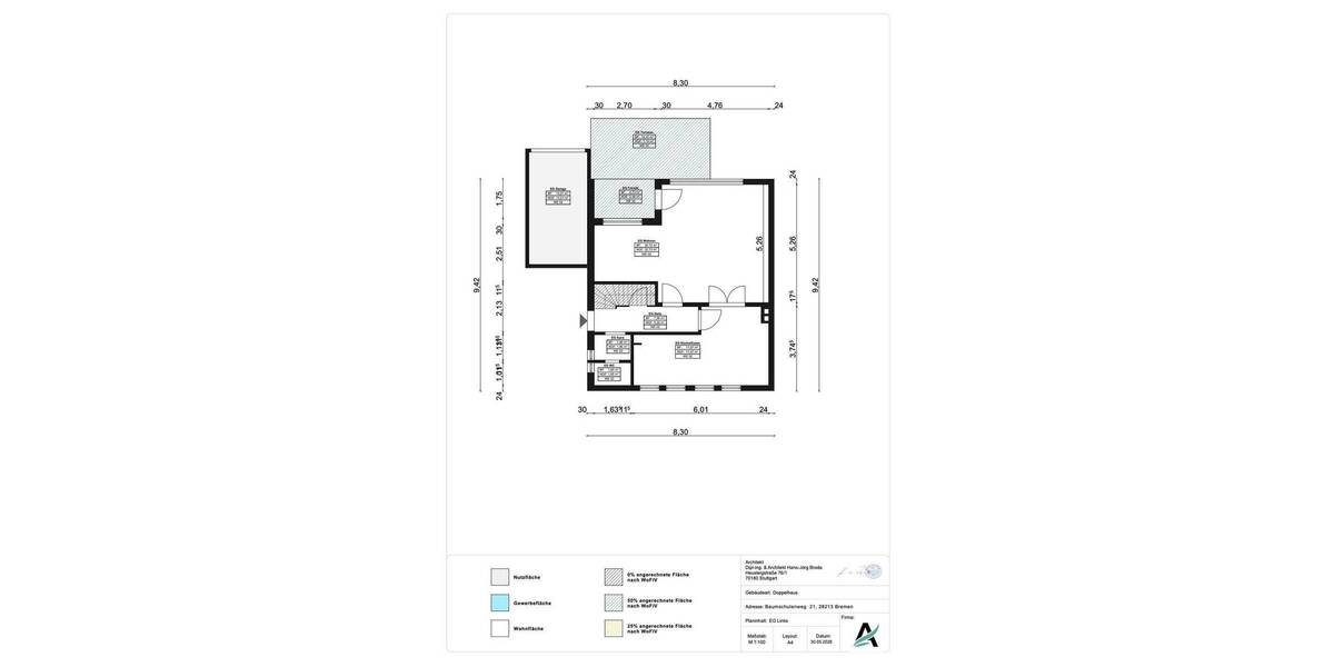 Doppelhaushälfte Bremen Neu Schwachhausen - 5 Zimmer, 110 m&sup2;, 549.000&euro; | Angebot:26786829