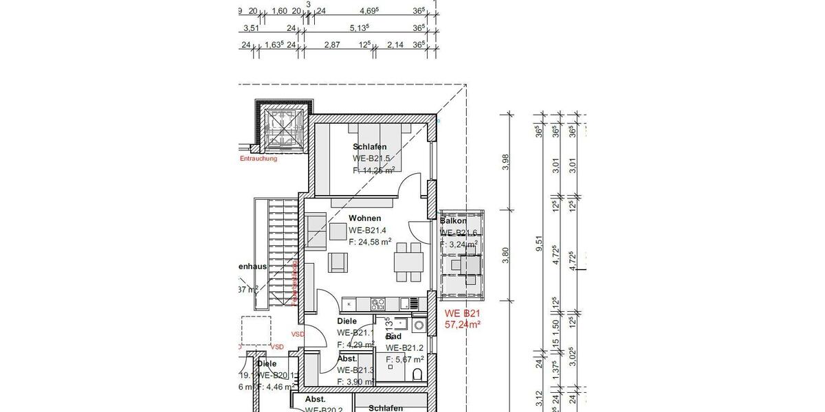 Etagenwohnung Frensdorf - 2 Zimmer, 56 m&sup2;, 600&euro; | Angebot:26448812