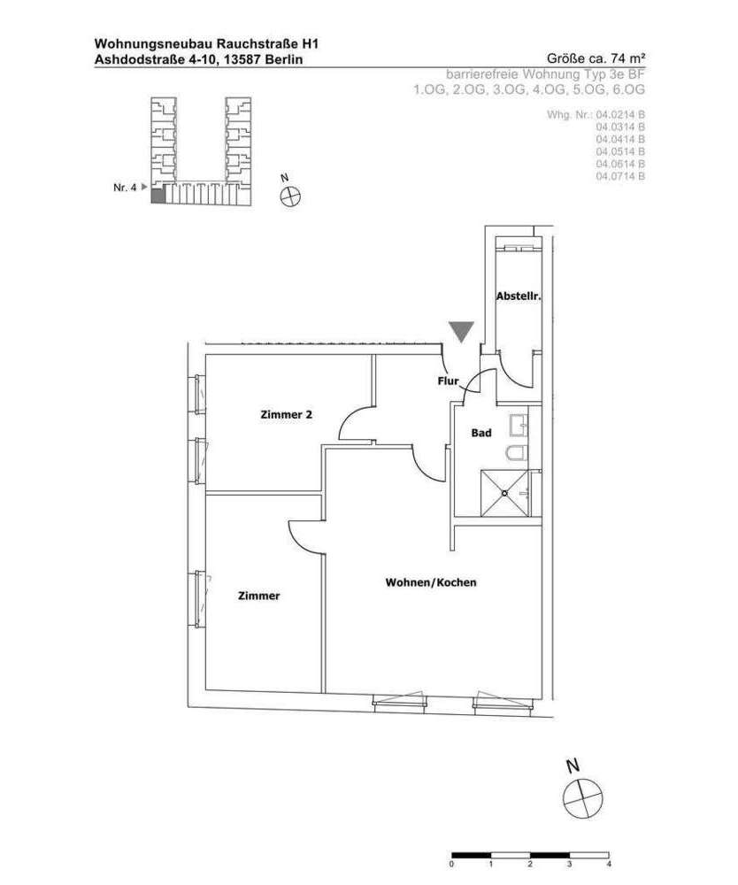 Wohnung zum Mieten in Berlin 606,39 € 73.95 m²