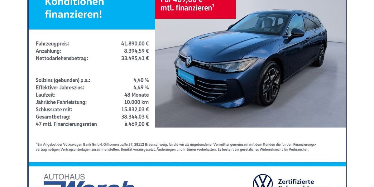 VW Passat Variant 21.236 km 41.889 &euro; Südharz 06536