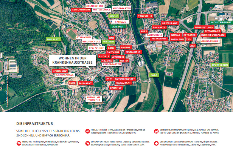 Zentral und hell -Neubau von Eigentumswohnungen in 92507 Nabburg, KfW 40 NH 3 zimmer