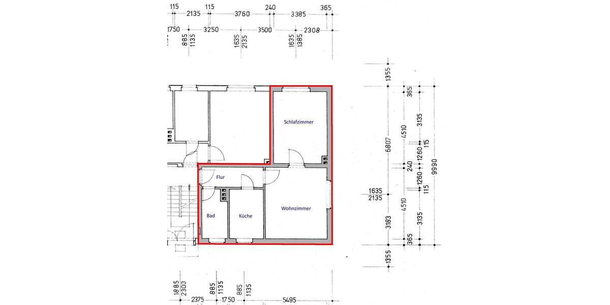 Etagenwohnung Unterwellenborn Kamsdorf - 2 Zimmer, 46 m&sup2;, 279&euro; | Angebot:25749444