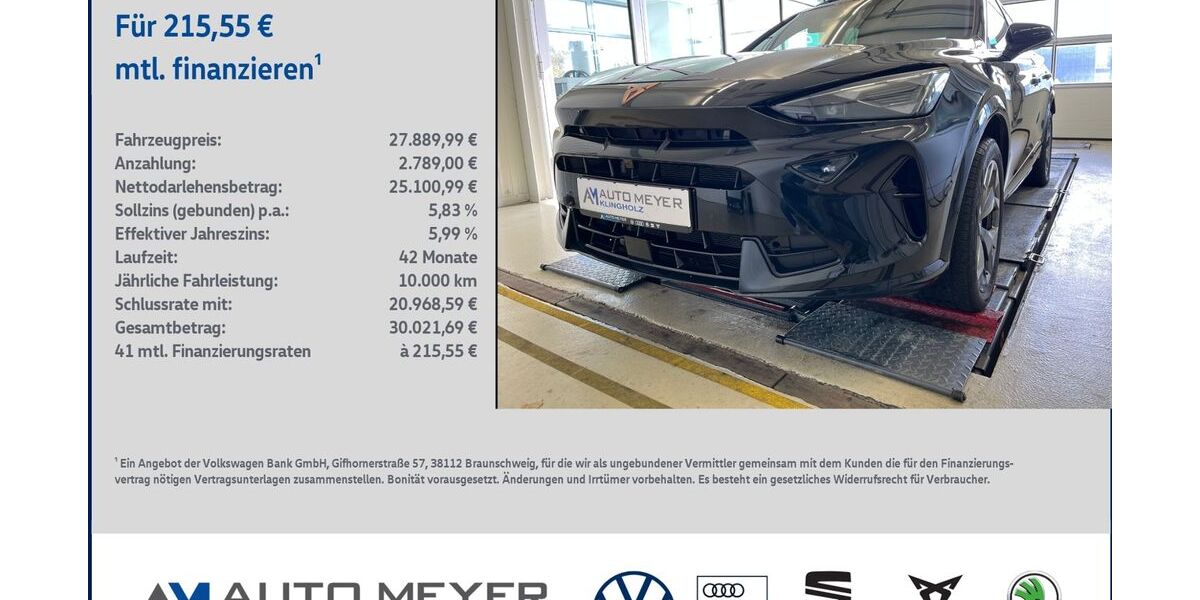 Cupra Formentor 22.554 km 27.890 &euro; Ochsenfurt 97199