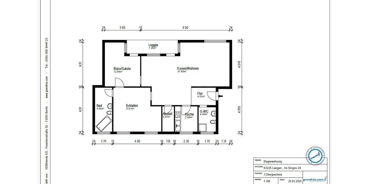 Dachgeschoßwohnung Langen (Hessen) - 3.5 Zimmer, 92 m&sup2;, 379.000&euro; | Angebot:26367969