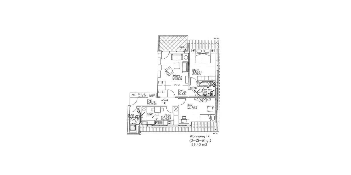Dachgeschoßwohnung Sehnde - 3 Zimmer, 89 m&sup2;, 800&euro; | Angebot:25989530