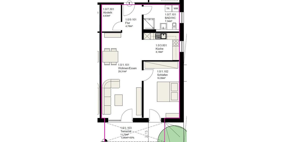Erdgeschoßwohnung Nittenau - 2 Zimmer, 77 m&sup2;, 750&euro; | Angebot:26147939